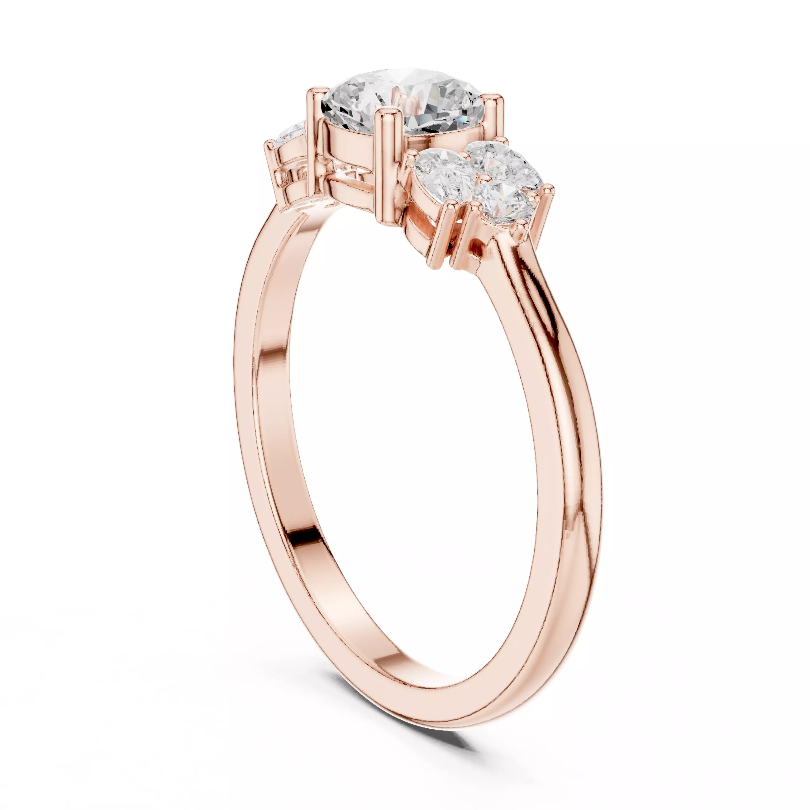 Cushion Pear Diamond Engagement Wedding Ring 3DM STL Video 3D print model_3