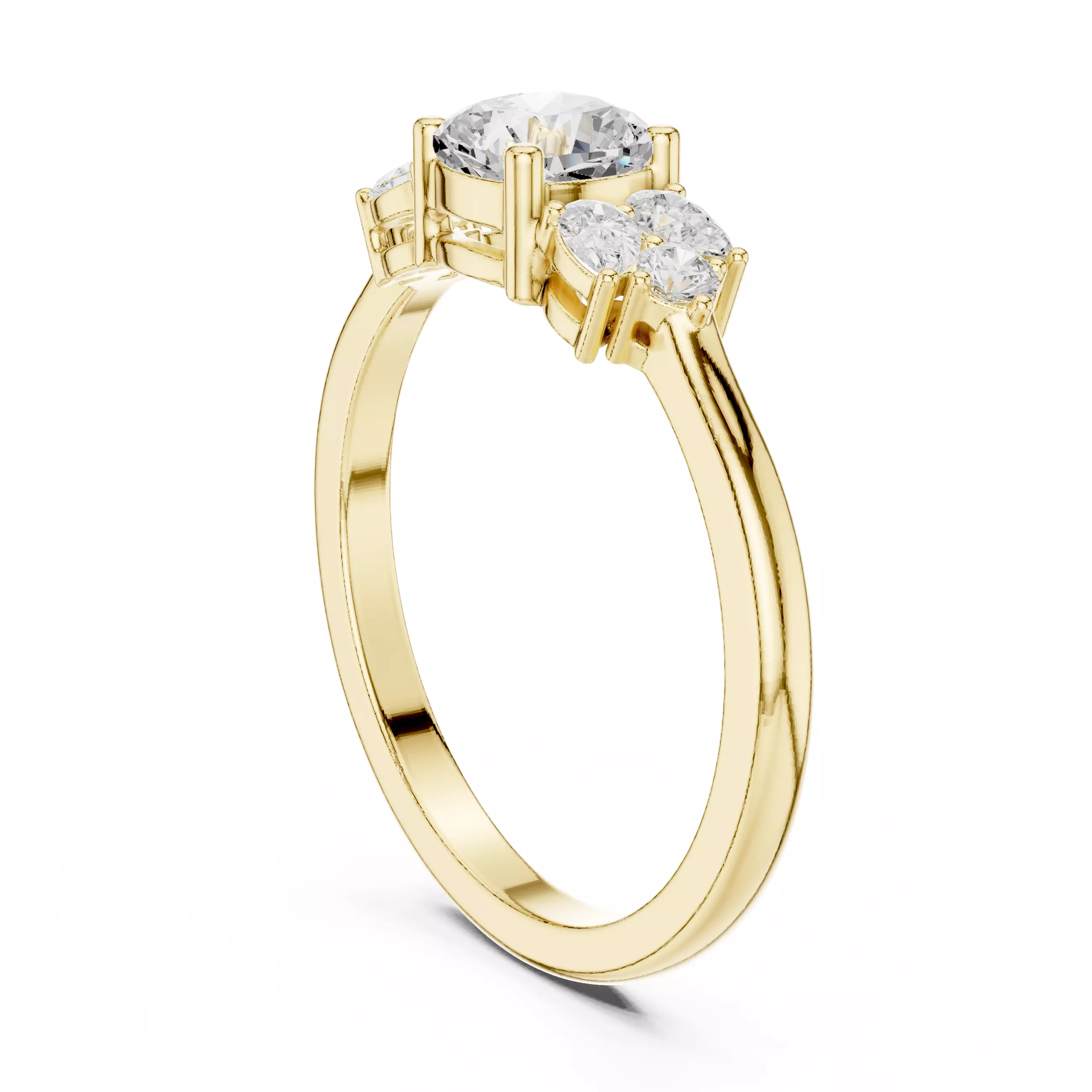 Cushion Pear Diamond Engagement Wedding Ring 3DM STL Video 3D print model_6