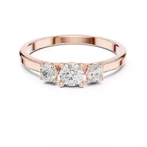 Three Stone Round Diamond Engagement Woman Ring 3DM STL Video 3D print model Three Stone Round Diamond Engagement Woman Ring 3DM STL Video 3D print model