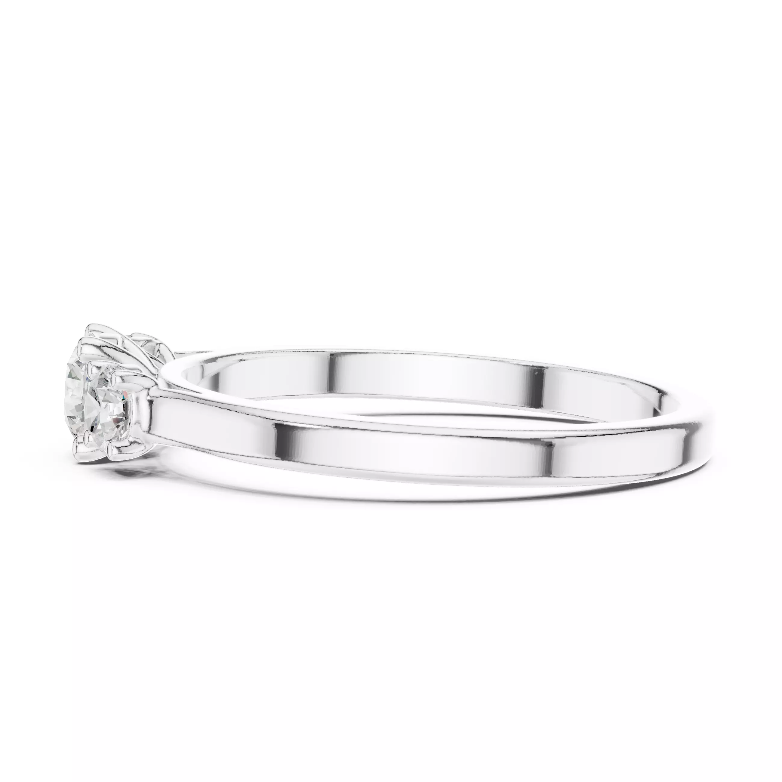 Three Stone Round Diamond Engagement Woman Ring 3DM STL Video 3D print model_11