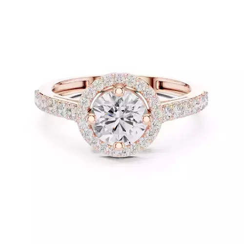 Round Cut Halo Diamond Engagement Wedding Ring 3DM STL Video