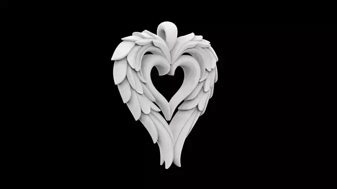Angel Wings Pendant 3D Print Model