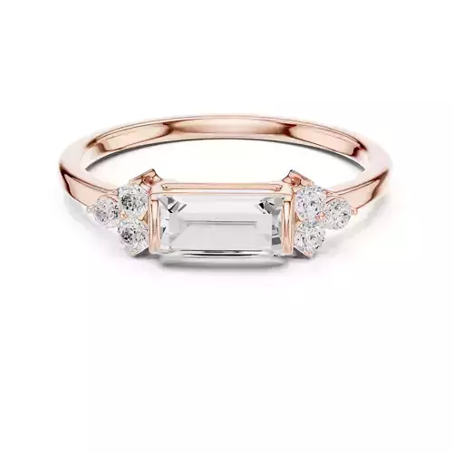 Baguette Cut Diamond Engagement Wedding Ring 3DM STL Video