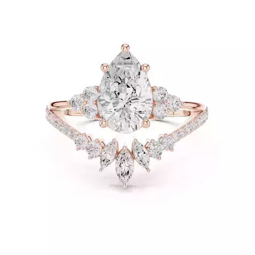 Split Shank Pear and Marquise Cut Engagement Ring 3DM STL Video