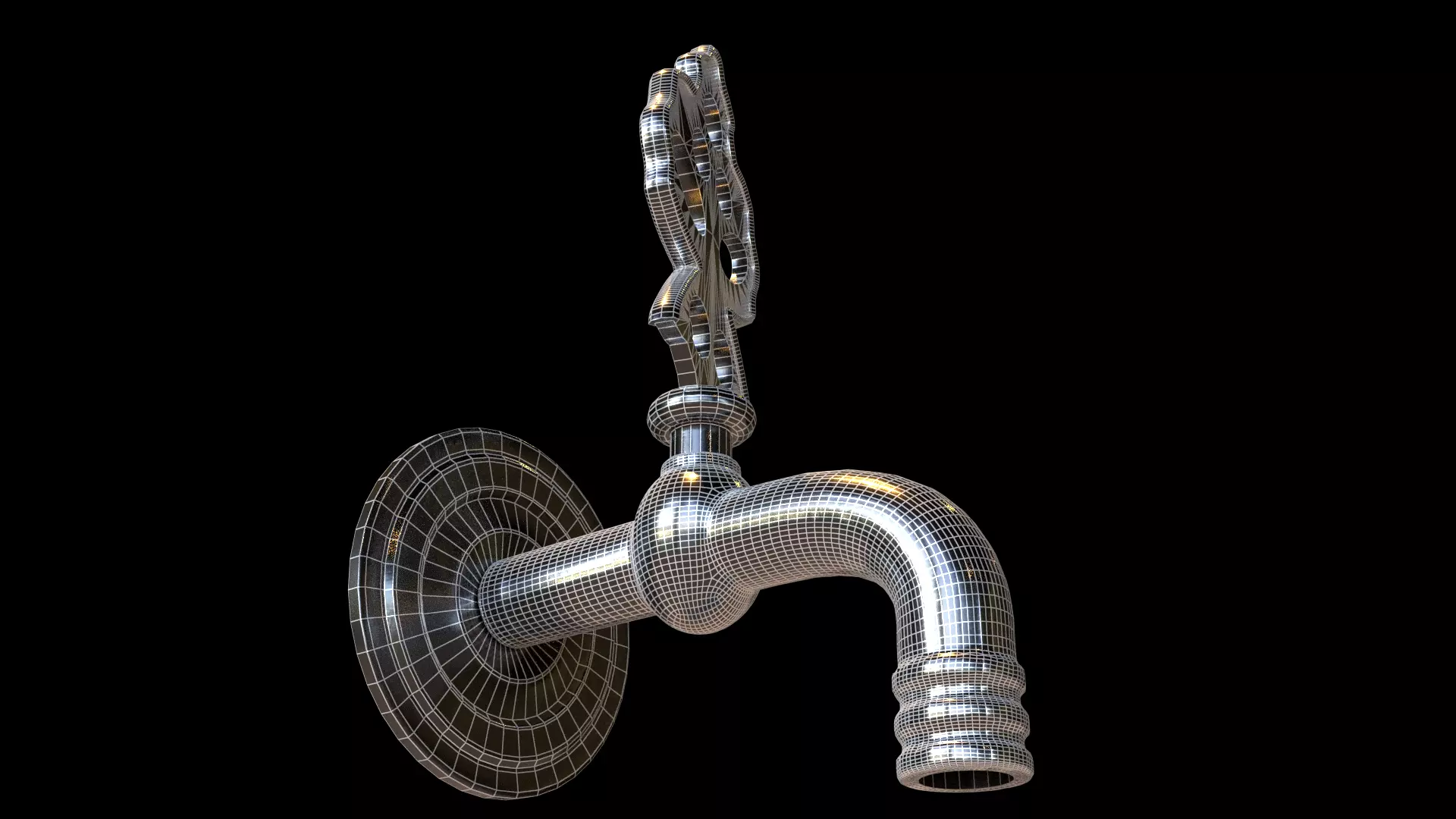 Ottoman fountain tap 3D model_5