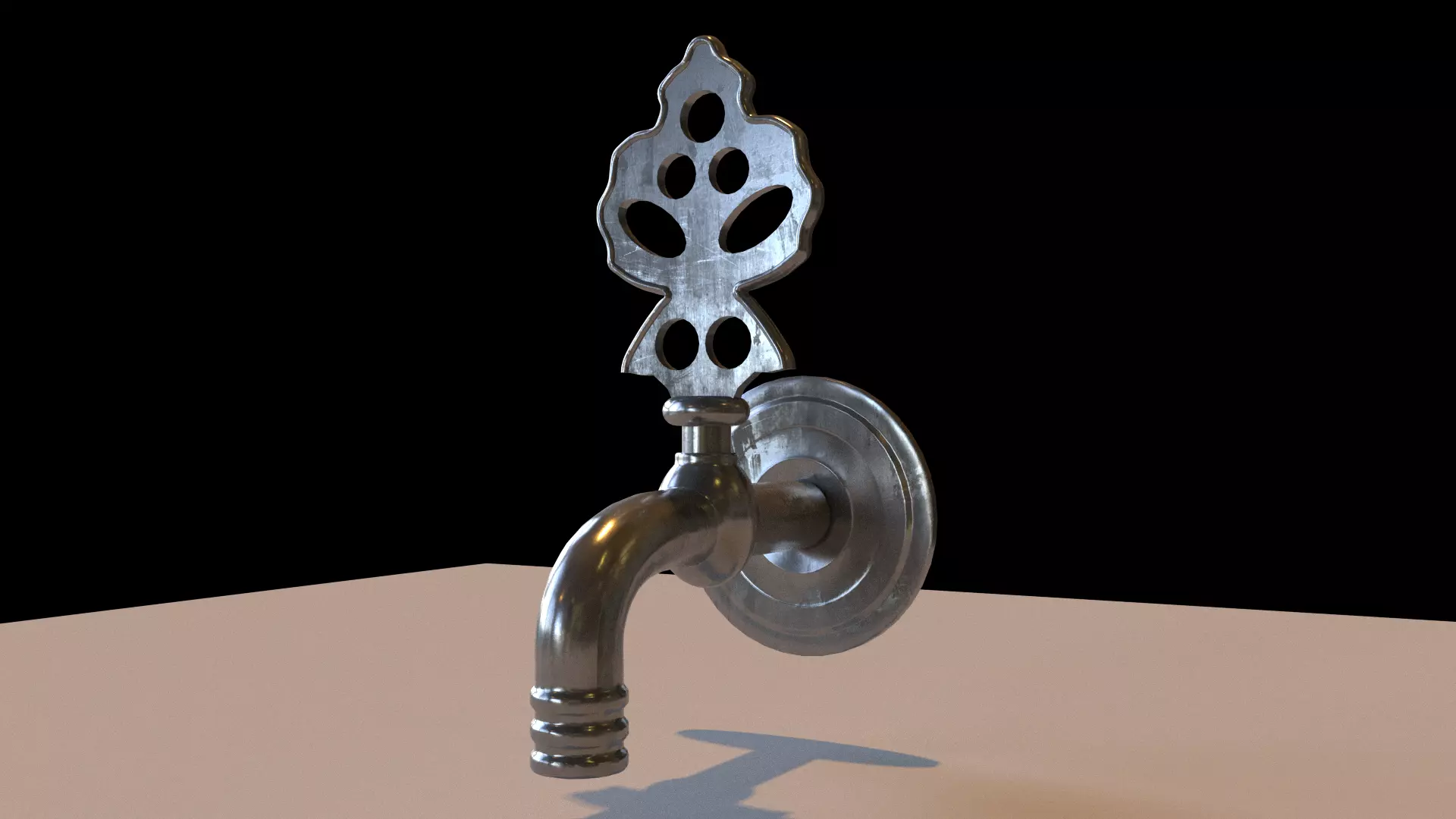 Ottoman fountain tap 3D model_1