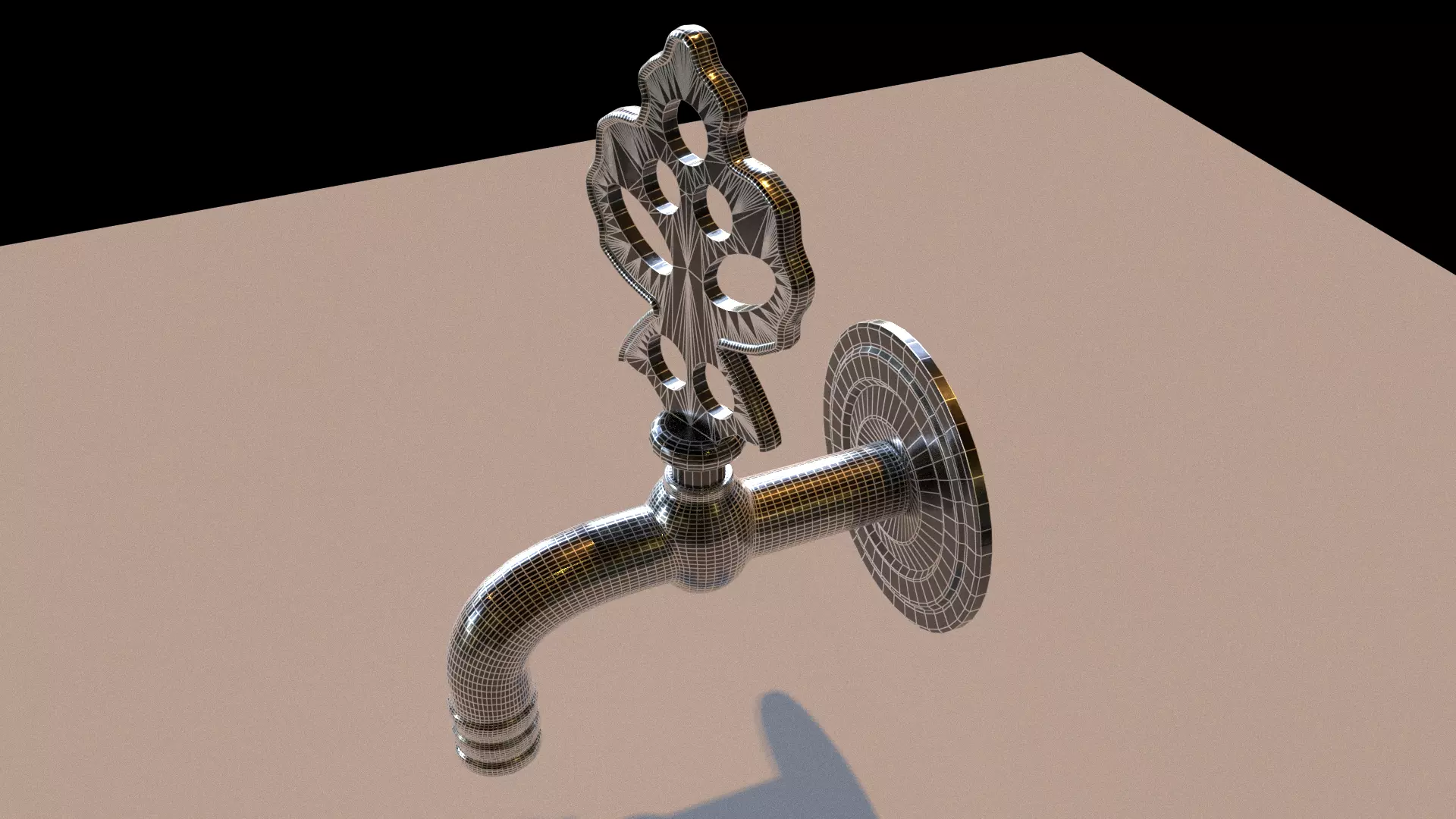 Ottoman fountain tap 3D model_7