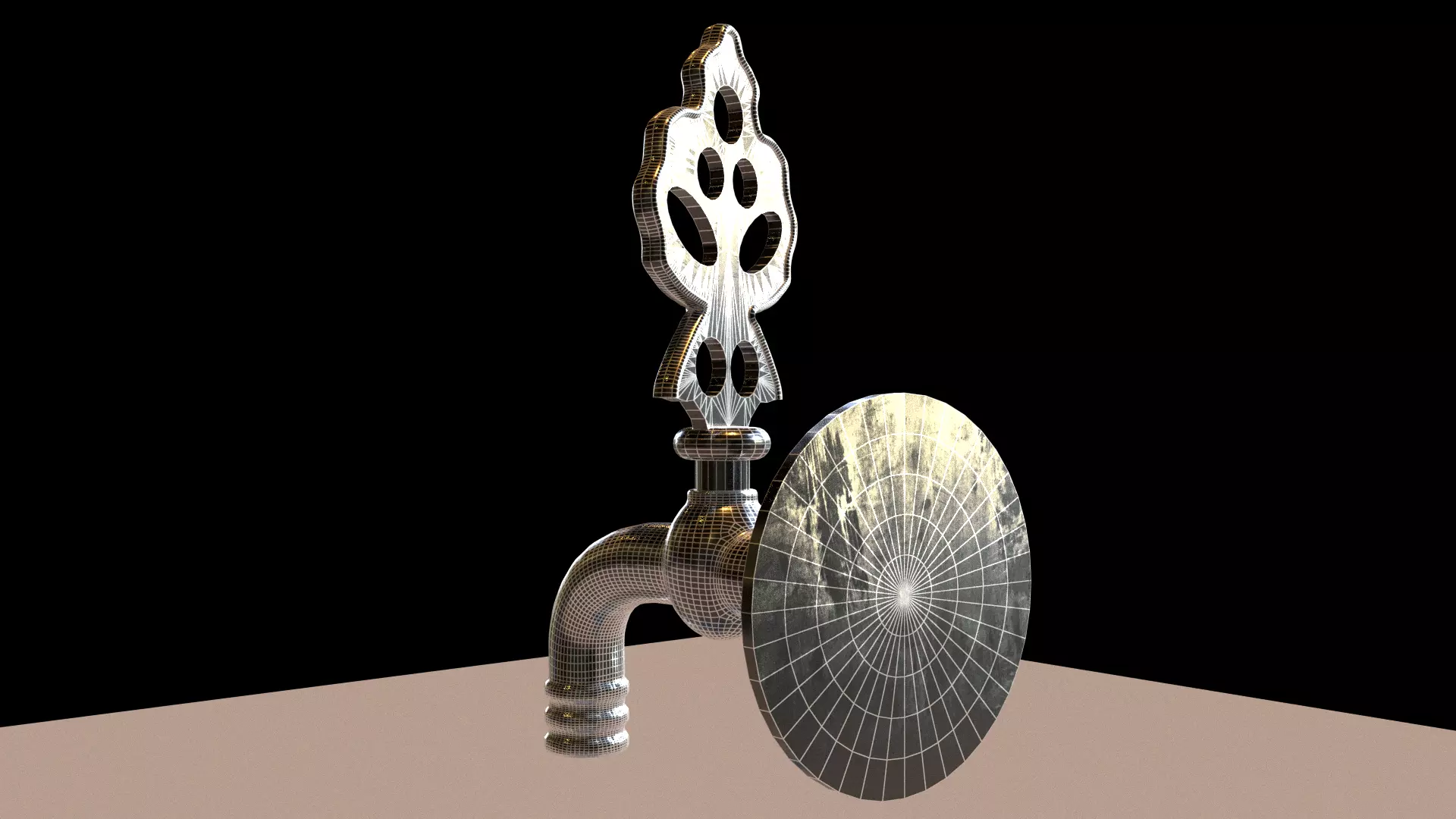 Ottoman fountain tap 3D model_6