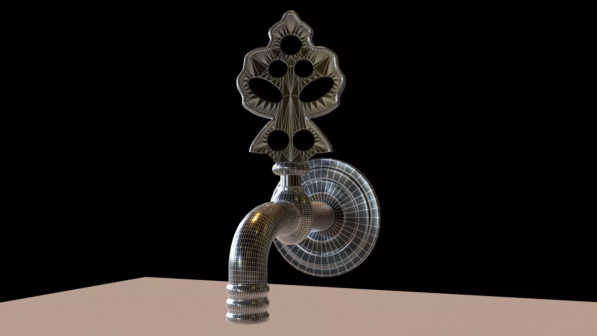 Ottoman fountain tap 3D model_4