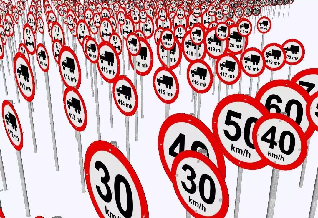 Traffic Regulation Signs - Complete 3D Library - 489 Models 3D model_11
