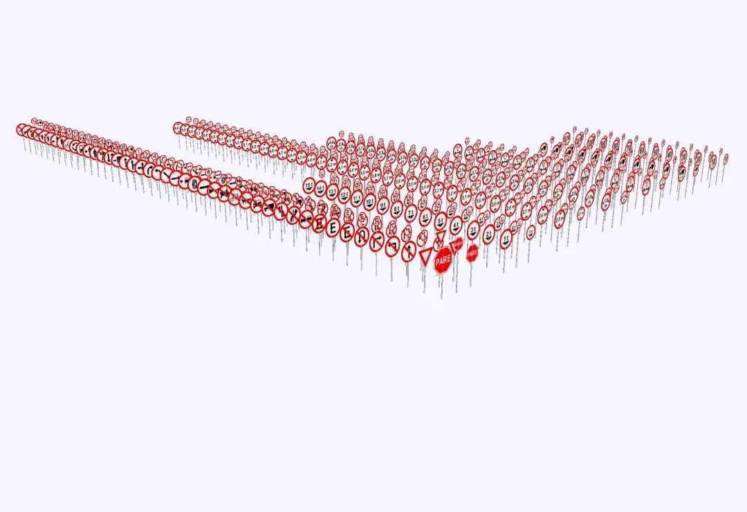 Traffic Regulation Signs - Complete 3D Library - 489 Models 3D model_0