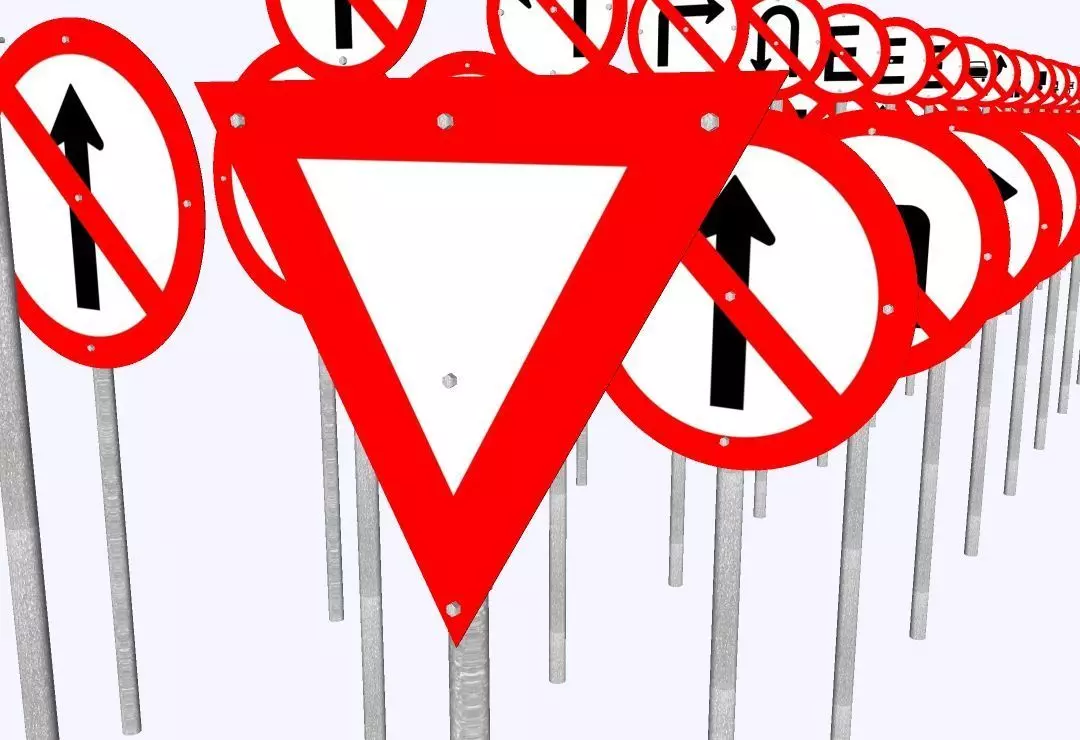 Traffic Regulation Signs - Complete 3D Library - 489 Models 3D model_4