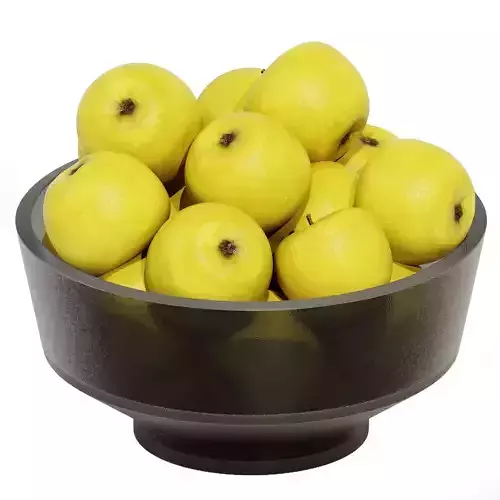 Yellow Apple Low-poly 3D model 7