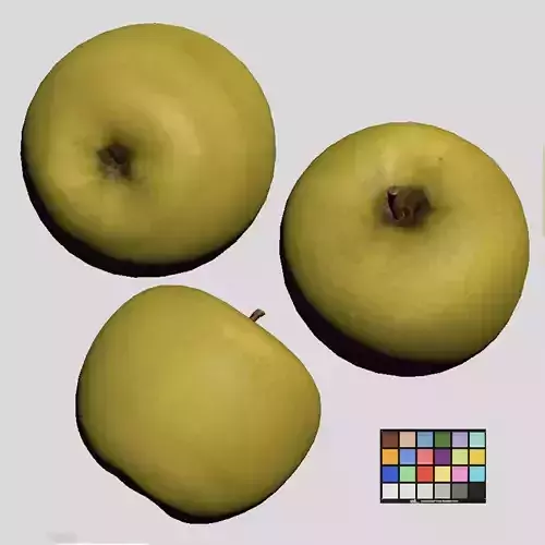 Yellow Apple Low-poly 3D model 4