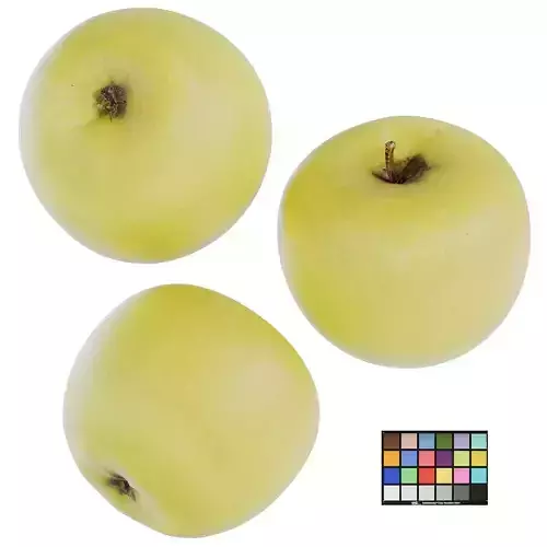 Yellow Apple Low-poly 3D model