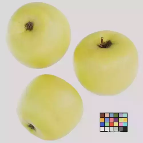 Yellow Apple Low-poly 3D model 2