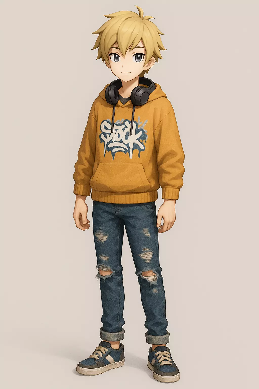 Anime Streetwear Boy 3D Model Full Body OBJ STL GLB 3D model_2