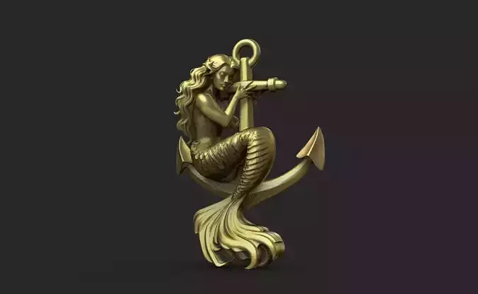 Mermaid on anchor
