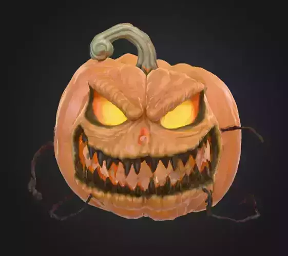 Halloween Pumpkin Low-poly 3D model