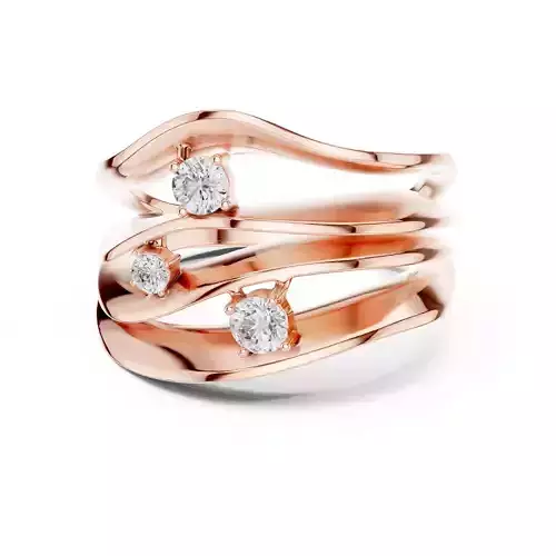 Three Stone Round Diamond Engagement Ring 3DM STL Video