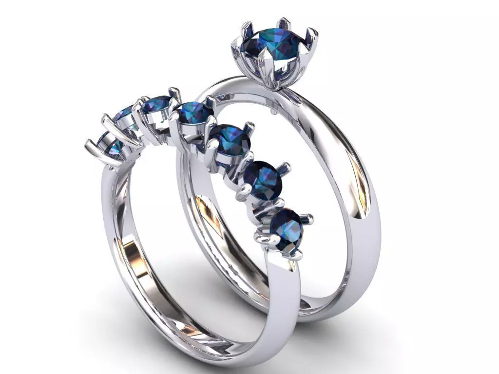 Seamless Solitaire Ring Set 3D print model