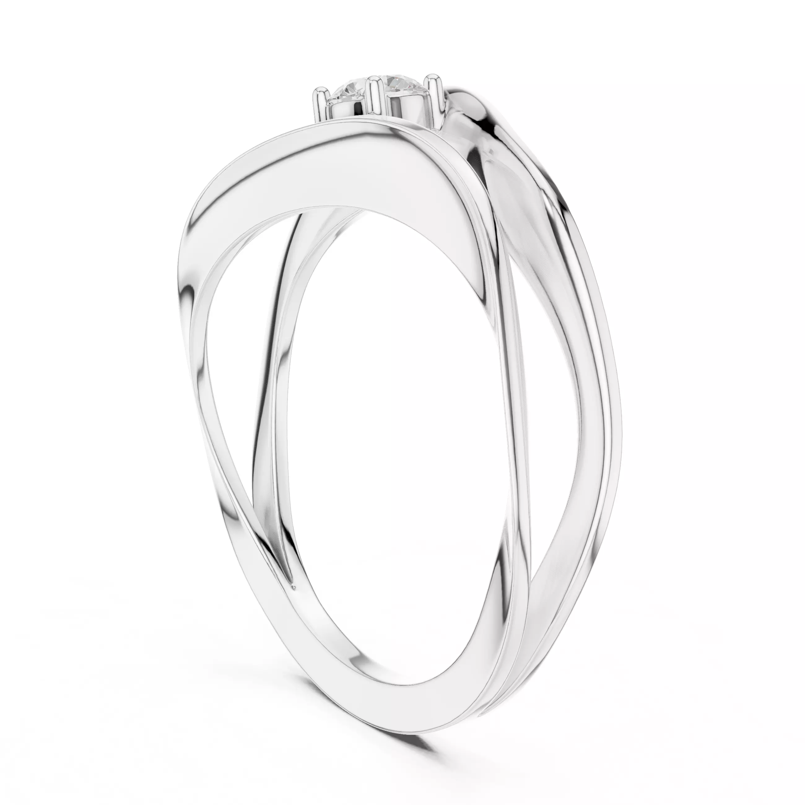 Solitaire Round Diamond Double Shank Engagement Ring File Video 3D print model_9