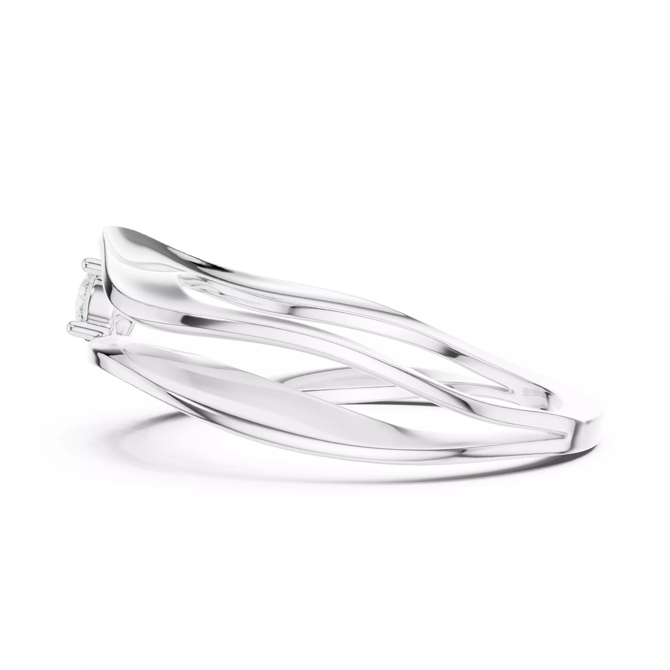 Solitaire Round Diamond Double Shank Engagement Ring File Video 3D print model_11