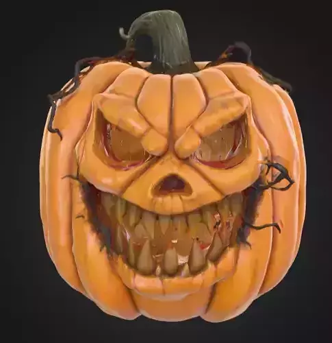 Menacing Halloween Pumpkin Low-poly 3D model
