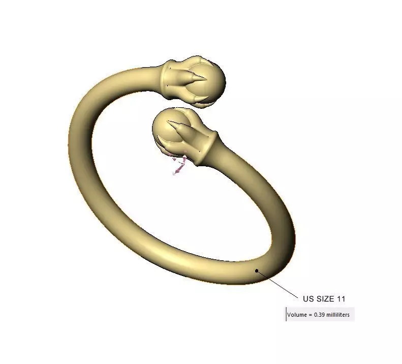 6 carved claw bead ends bypass band US sizes 5to11 3D print model_19