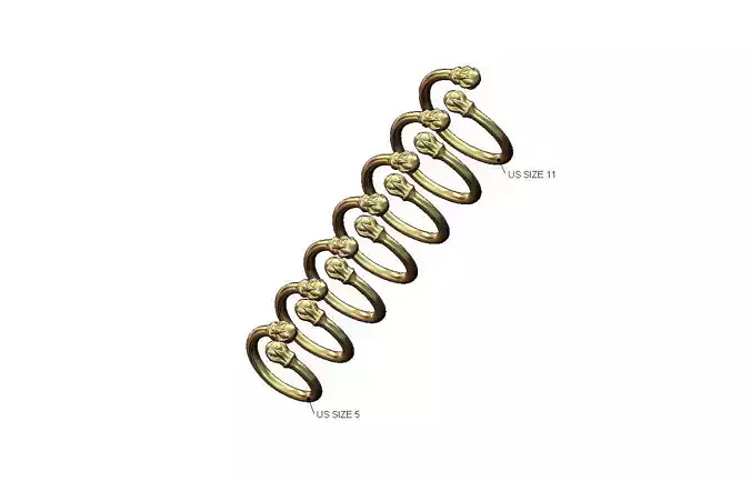 6 carved claw bead ends bypass band US sizes 5to11