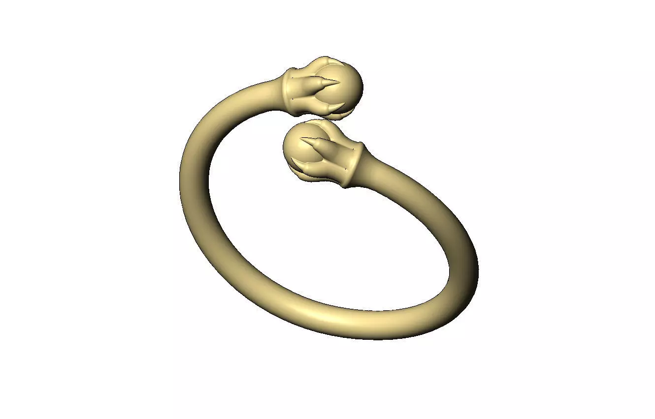 6 carved claw bead ends bypass band US sizes 5to11 3D print model_6