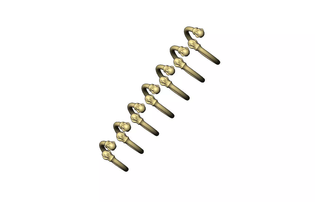 6 carved claw bead ends bypass band US sizes 5to11 3D print model_5