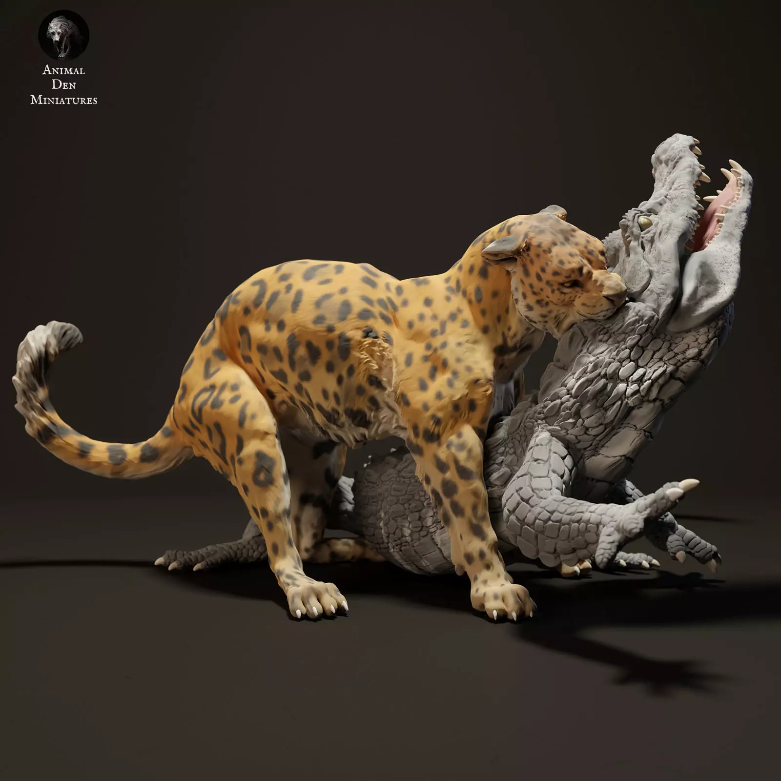 Jaguar Hunting Black Caiman 3D print model