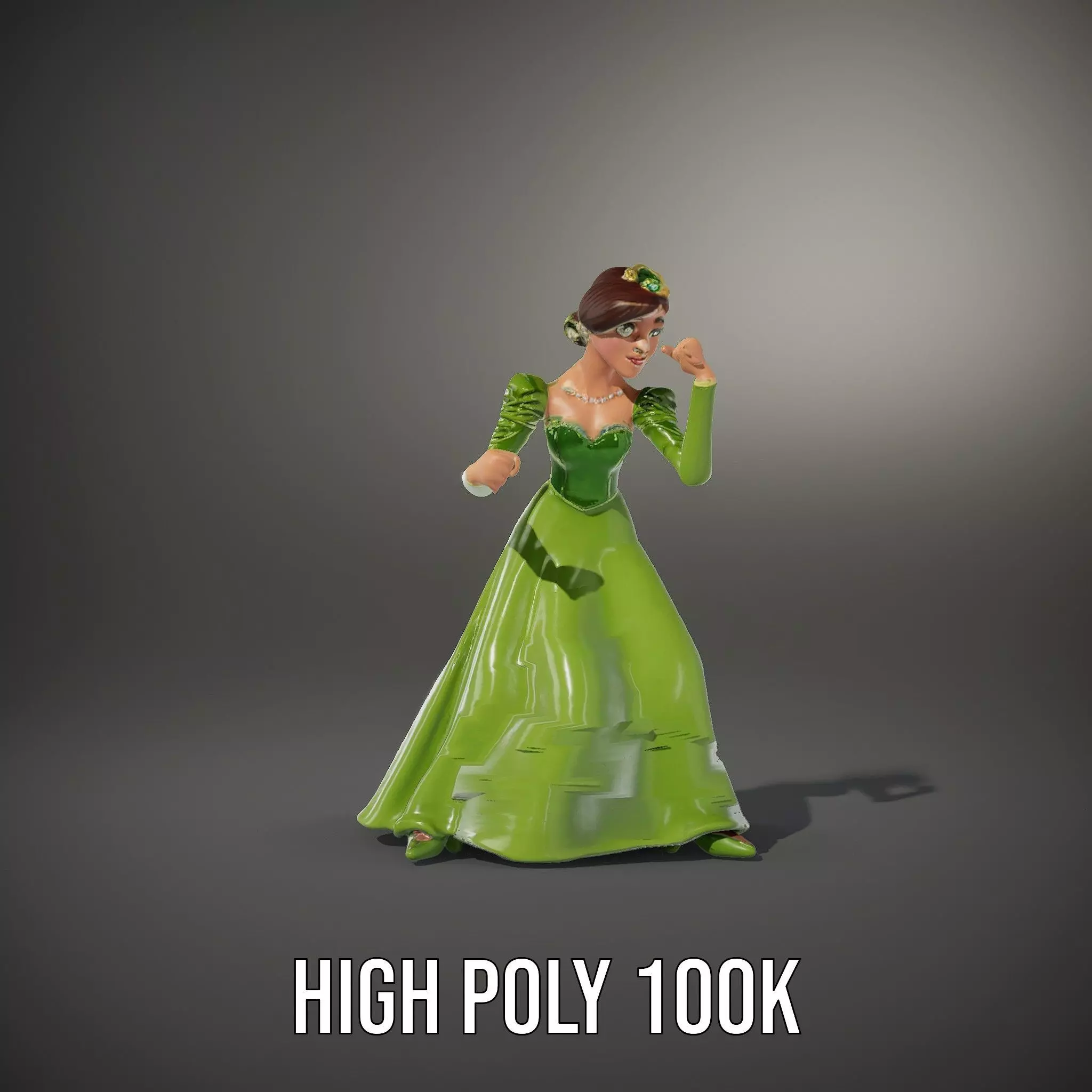Elegant Green Princess model pack Low-poly 3D model_18