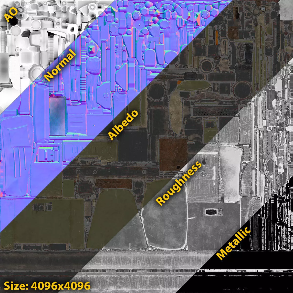 Kraz-255B Military Truck Game Ready Low-poly 3D model_13