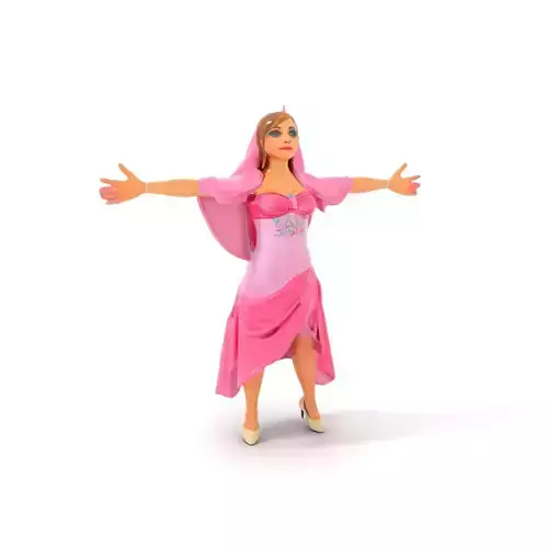 Elegant Pink Dress Character model pack