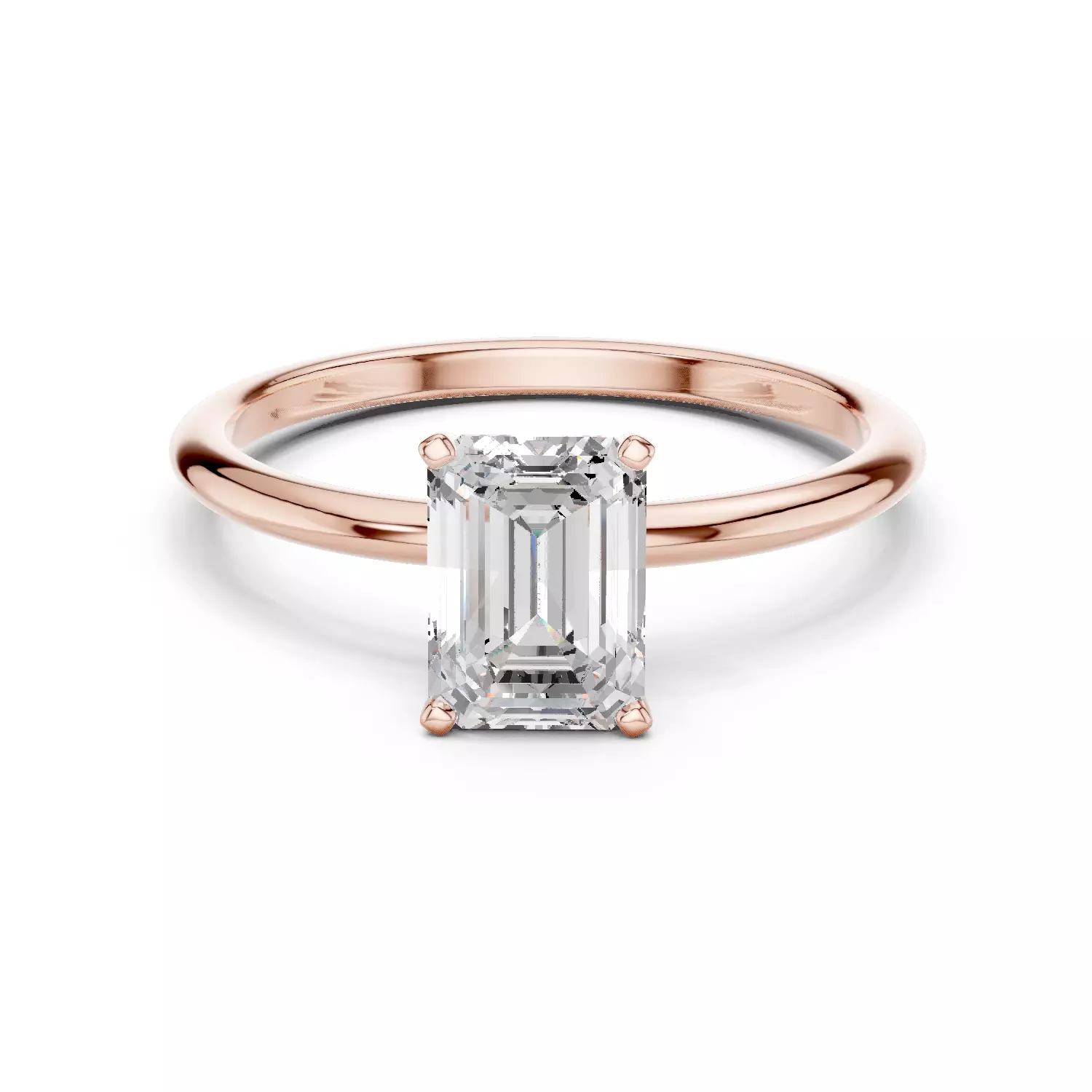 1Ct Solitaire Emerald Diamond Engagement Woman Ring 3DMSTL Video 3D print model_0