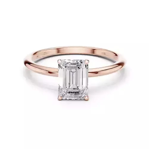 1Ct Solitaire Emerald Diamond Engagement Woman Ring 3DMSTL Video 3D print model