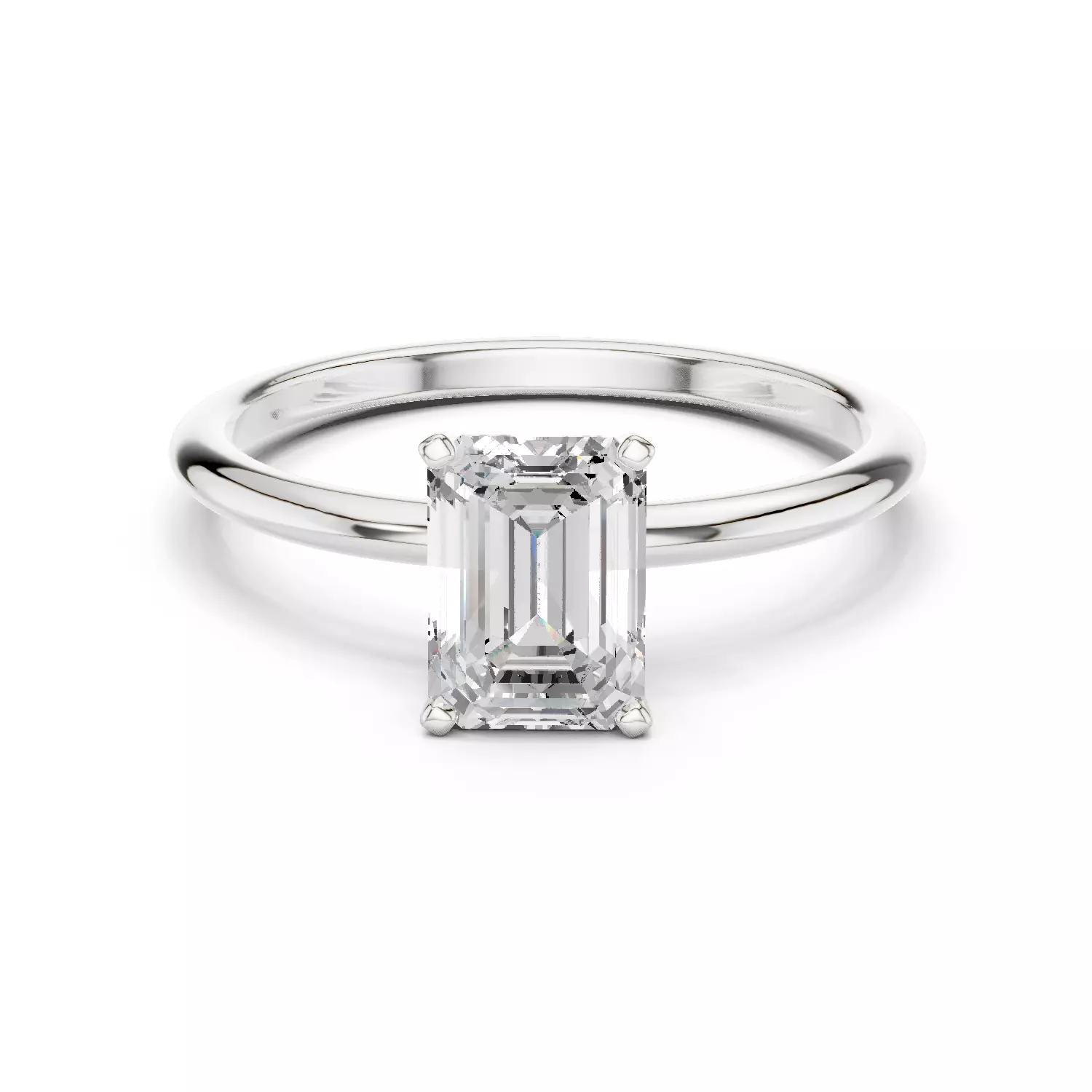 1Ct Solitaire Emerald Diamond Engagement Woman Ring 3DMSTL Video 3D print model_2