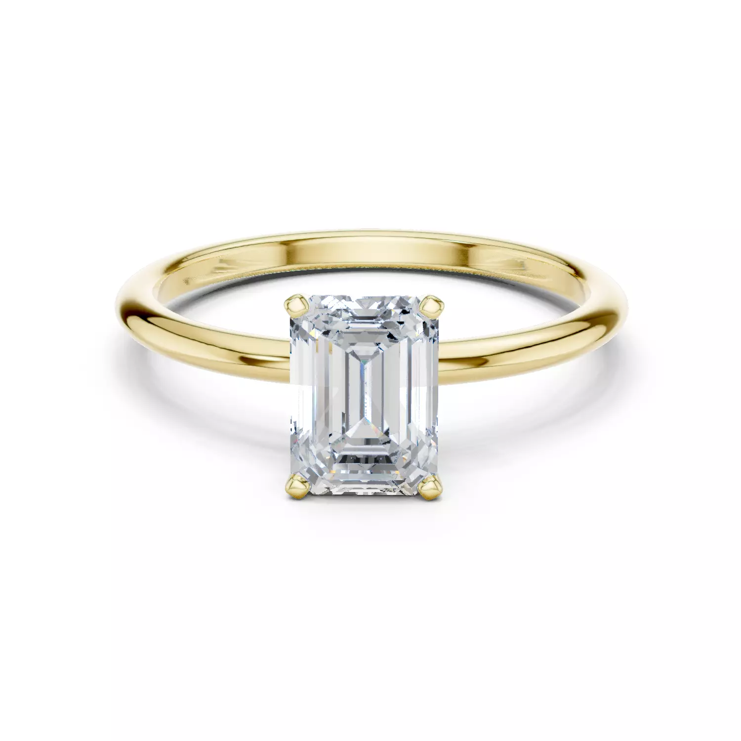 1Ct Solitaire Emerald Diamond Engagement Woman Ring 3DMSTL Video 3D print model_1