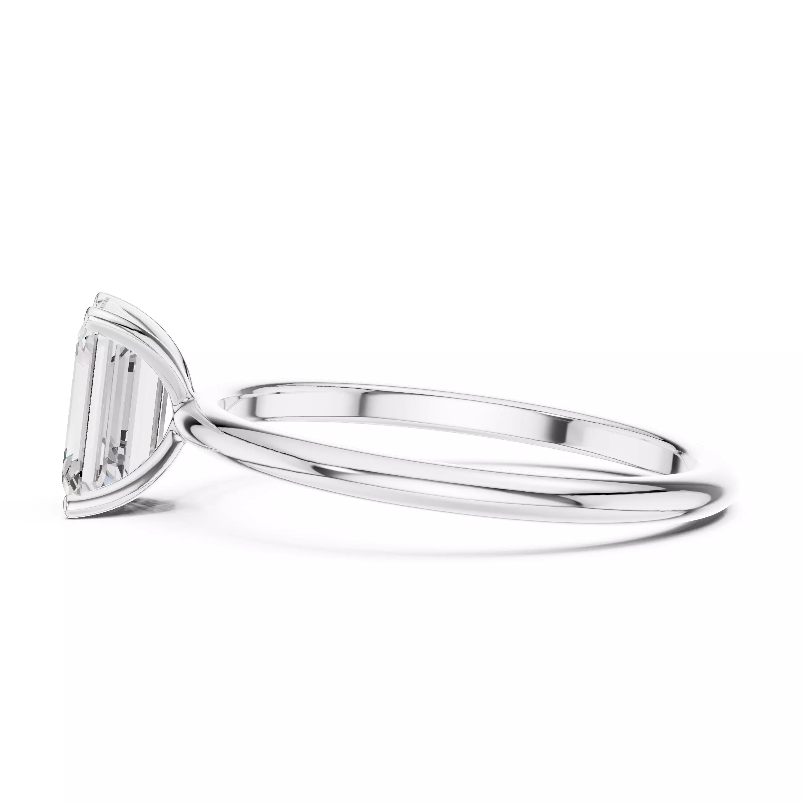 1Ct Solitaire Emerald Diamond Engagement Woman Ring 3DMSTL Video 3D print model_13