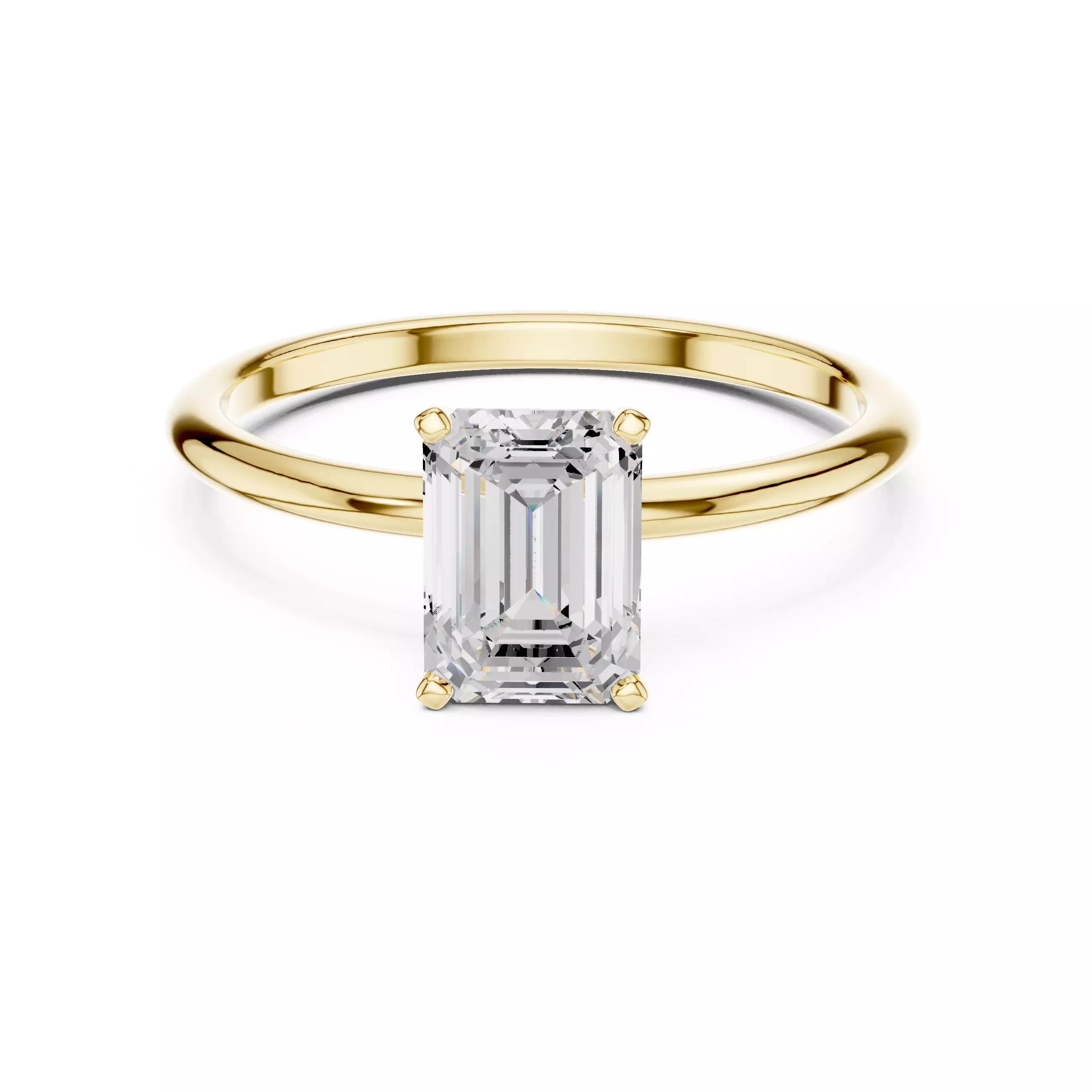 1Ct Solitaire Emerald Diamond Engagement Woman Ring 3DMSTL Video 3D print model_10