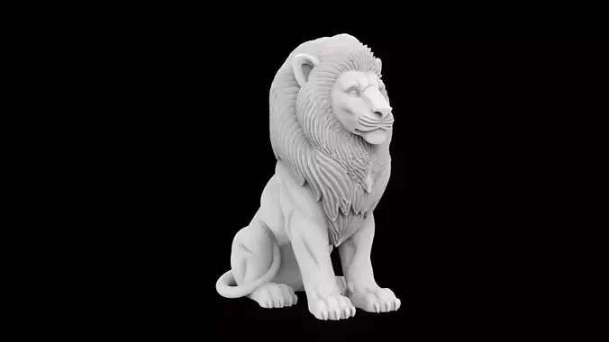 Guardian Lion Statue 3D Print Model 3D print model