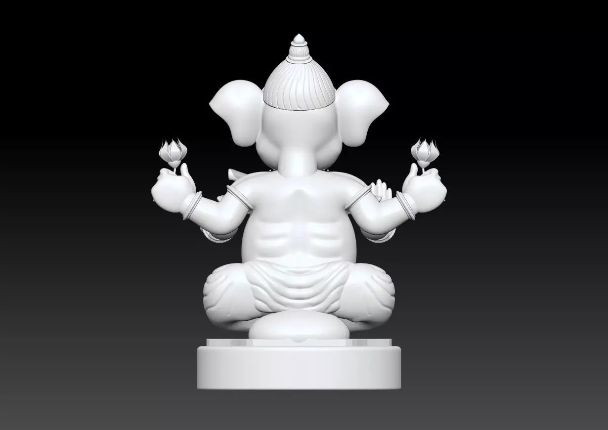 Ganesha God Statue  3D Printable Hindu Deity Model 3D print model_9