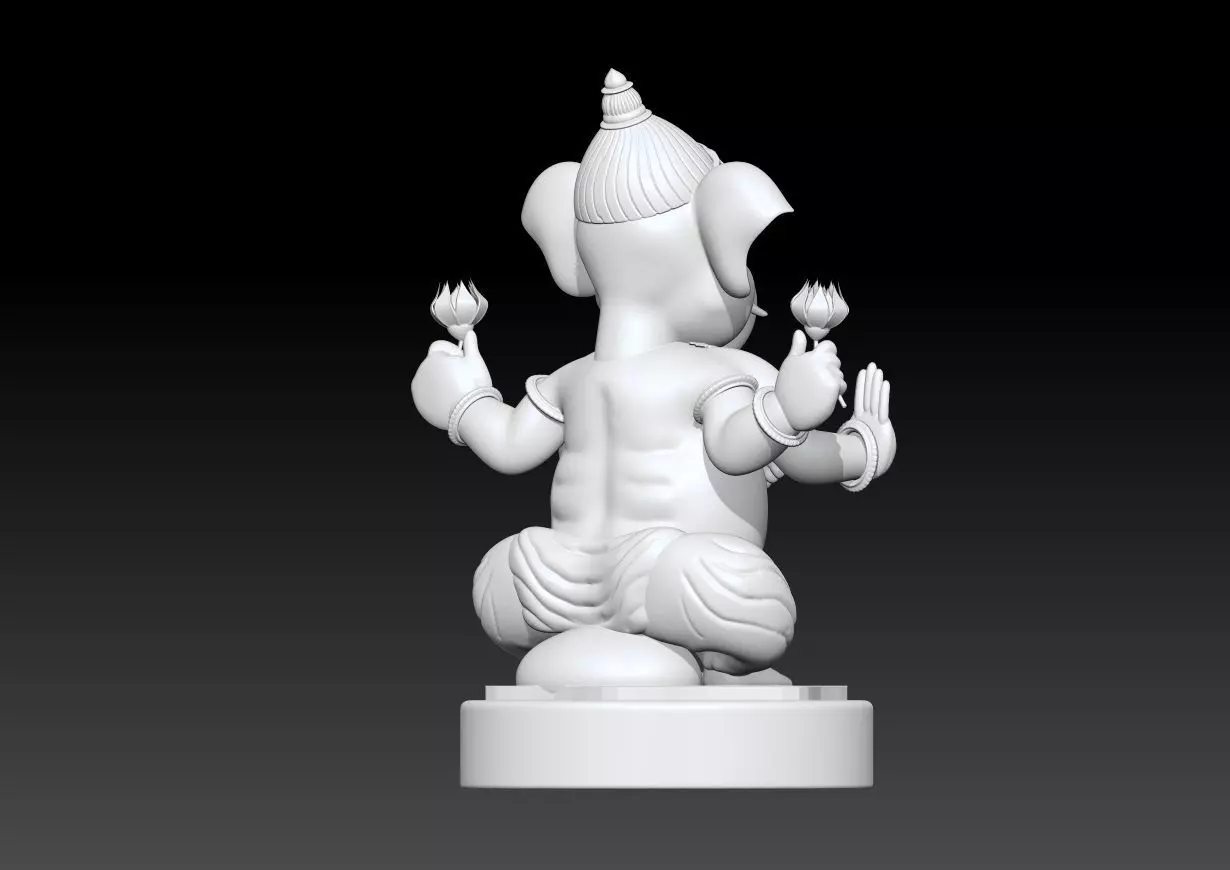 Ganesha God Statue  3D Printable Hindu Deity Model 3D print model_8