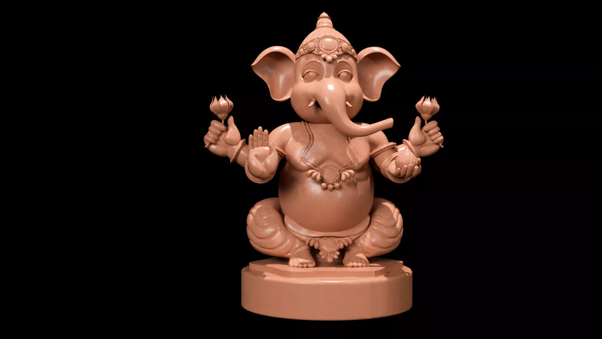Ganesha God Statue 3D Printable Hindu Deity Model 3D print model