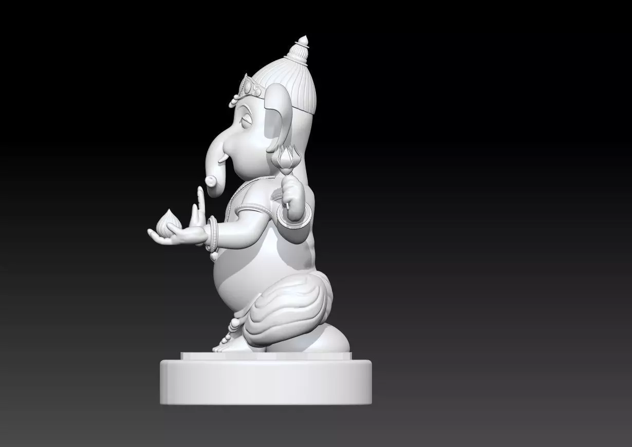 Ganesha God Statue  3D Printable Hindu Deity Model 3D print model_11