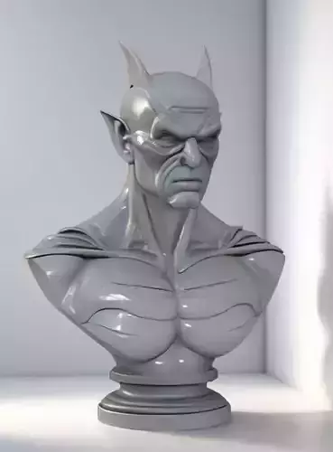 Bat Bust 3D Model - STL Printable Gothic Decor