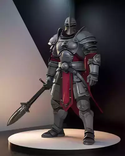 Battle-Worn Hero Bust 3D Model - STL Printable Fantasy Character