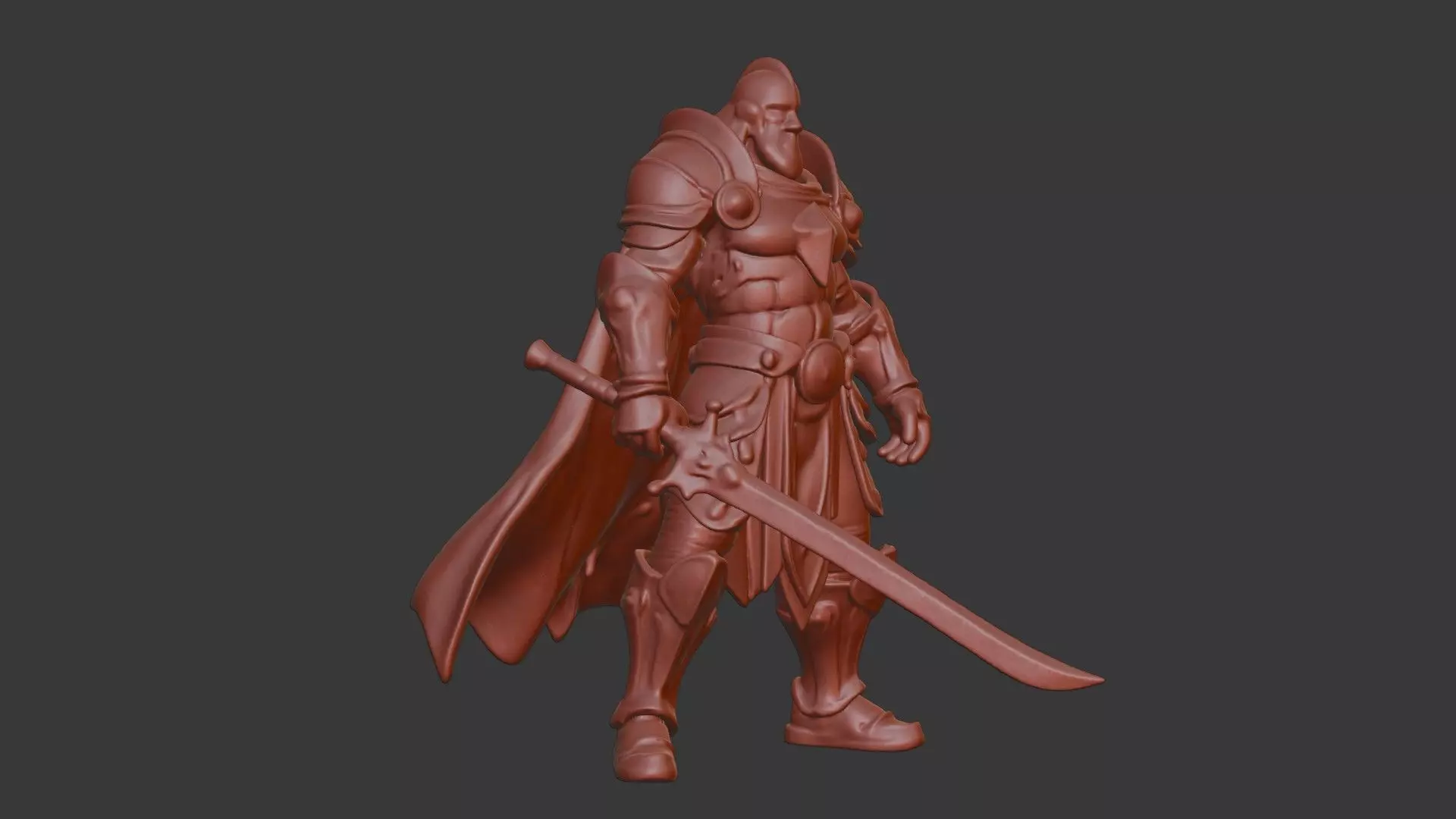 Battle-Worn Hero Bust 3D Model - STL Printable Fantasy Character 3D print model_1